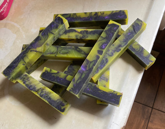 Purple and Yellow Pen Blanks